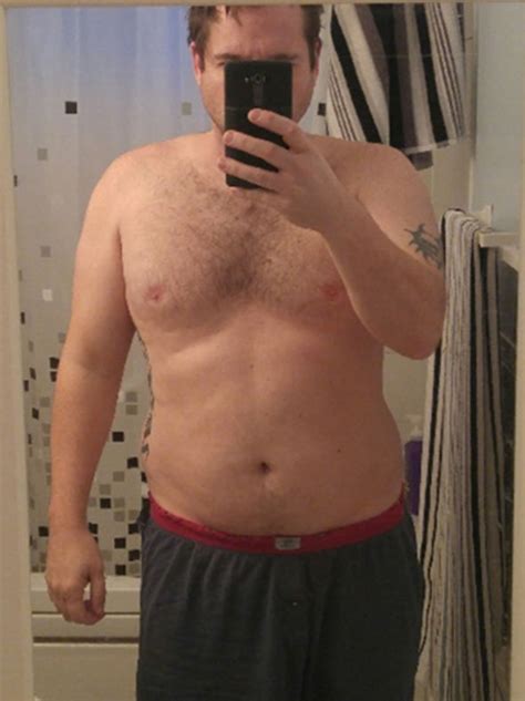 He began at a weight of 18.7 stone, before shrinking down to first 12 stone (image: Weight loss: How to lose belly fat and get abs revealed by man who cut THIS from his diet ...