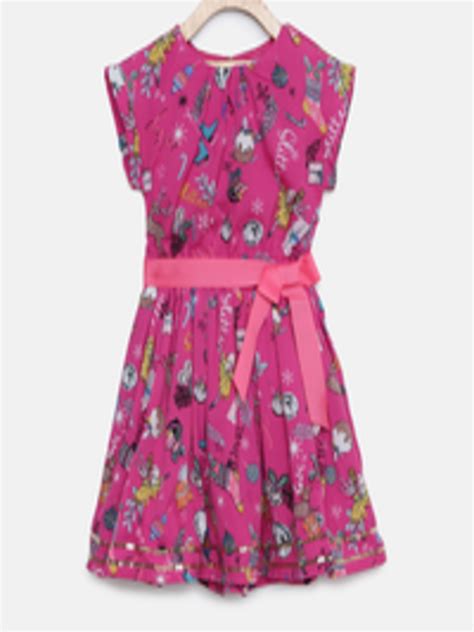 Buy Monsoon Children Girls Pink Printed Fit And Flare Dress Dresses
