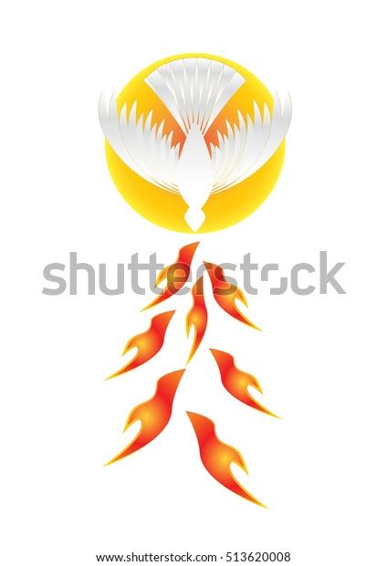 Holy Spirit Symbol White Dove Halo Stock Vector Royalty Free 513620008