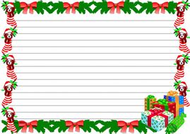 Printable border design for long bond paper. Christmas Day Themed Lined paper and Pageborders ...