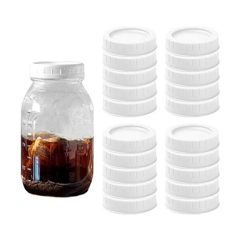 Alimaro 20 Pcs Wide Mouth Canning Lids Plastic Canning Jar Lids With