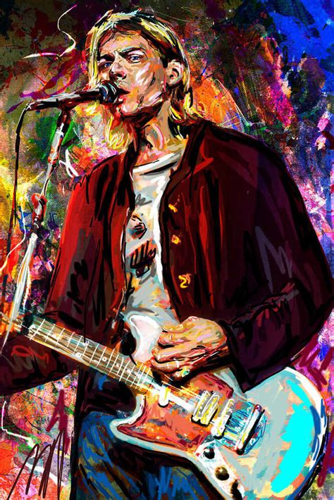 In addition to cobain's paintings, seattle art fair showcased a selection of his notebooks. Kurt Cobain Art Print, Cobain Canvas, Nirvana Painting ...