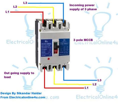 These contacts are touching each other and carrying the current under normal conditions during the normal operating condition, the arms of the circuit breaker can be opened or closed for a switching and maintenance of the system. 3 Pole - 4 Pole MCCB Wiring Diagrams and Installation | Electrical Online 4u