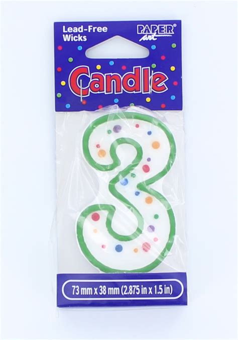 Polka Dot Numeral Candle 3
