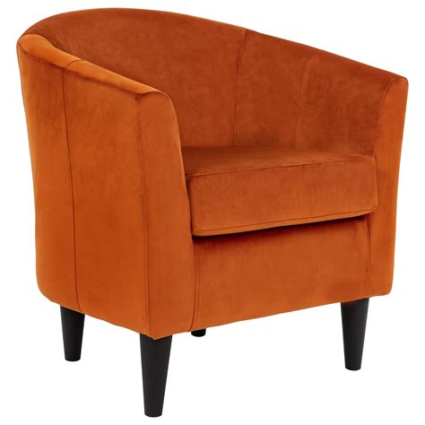 Overman International Corp Chantel Accent Chair In Orange Velvet Nfm