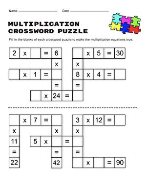 On this page, you will find multiplication worksheets for practicing or it could be that learning multiplication facts and multiplication strategies are essential to many topics in mathematics beyond third grade math. Multiplication Crossword | Worksheet | Education.com