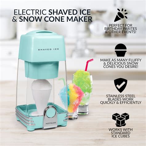 Electric Shaved Ice And Snow Cone Maker Nostalgia Products