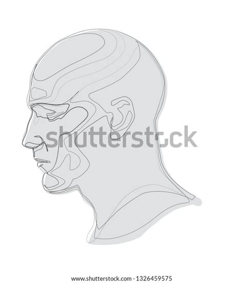 Male Head Drawing Line Vector Line Stock Vector Royalty Free