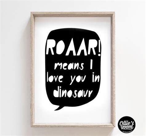 Printable Roar Means I Love You In Dinosaur Dino Art Etsy
