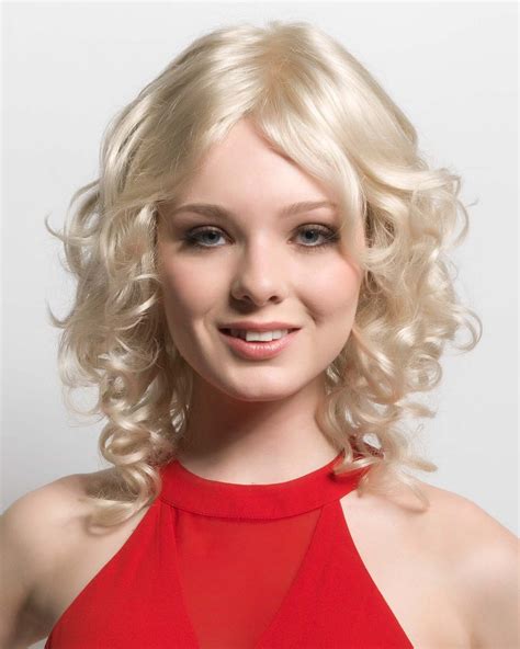 Platinum Blonde Lace Front Monofilament Synthetic Curly Wigs