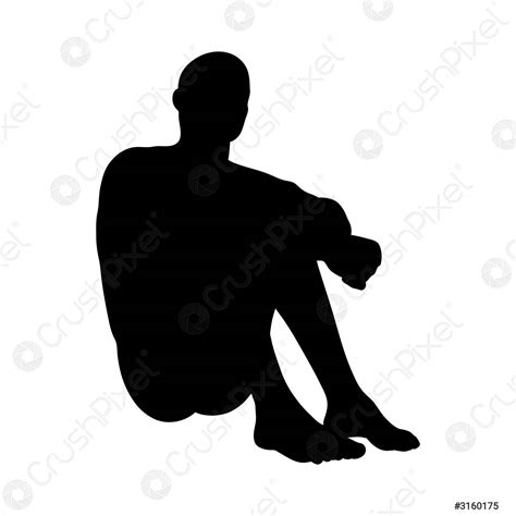 Sitting Pose Man Silhouette Stock Vector 3160175 Crushpixel