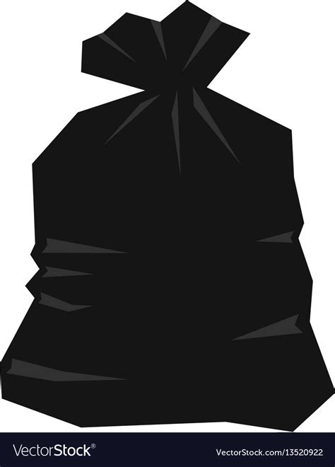 Garbage Bag Icon Flat Style Royalty Free Vector Image