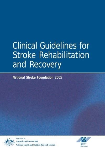 Clinical Guidelines For Stroke Rehabilitation And Recovery