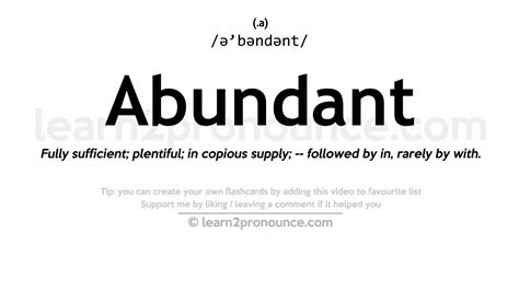 Pronunciation Of Abundant Definition Of Abundant Youtube
