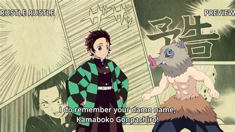 inosuke calling tanjirou in different names - YouTube