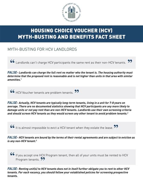 Hcv Myth Busting And Benefits Fact Sheet Windsor Housing Authority