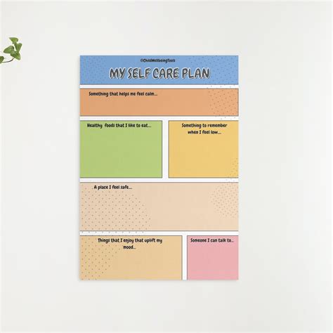 Self Care Plan Digital Printable Journal Tool Self Care Plan