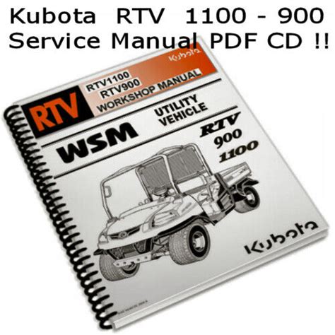 Kubota Rtv 1100 900 Factory Digital Service Manual Repair 2004 To 2010 Pdf Cd Ebay