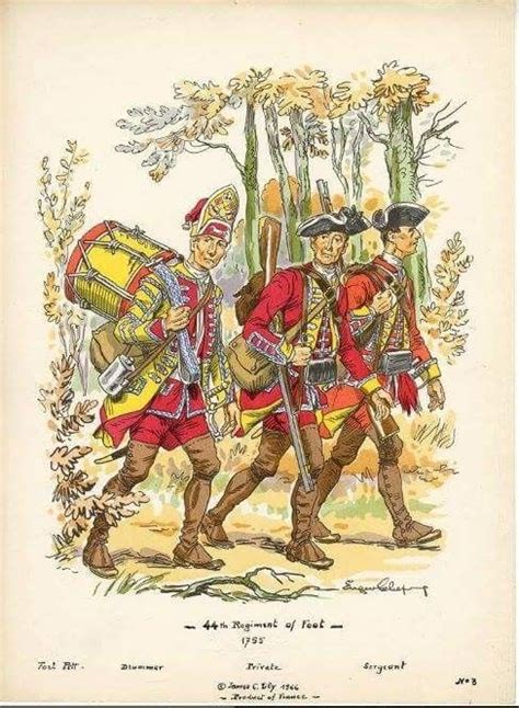 44th Regiment Of Foot 1755 By Eugene Leliepvre British Army Uniform