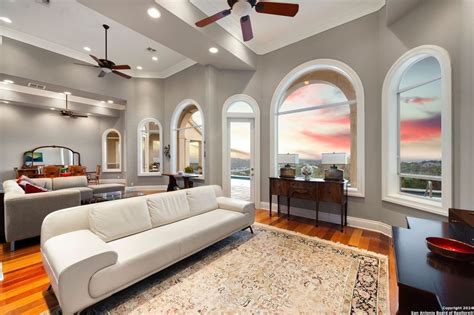 A San Antonio home for sale has windows offering panoramic Hill Country