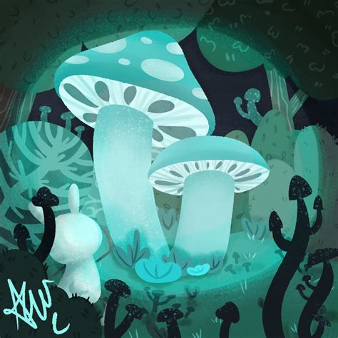 Glowing mushrooms Fernanda Willow - Illustrations ART street