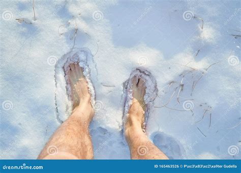 Barefoot In The Snow Stock Photo Image Of Freeze Closeup 165463526