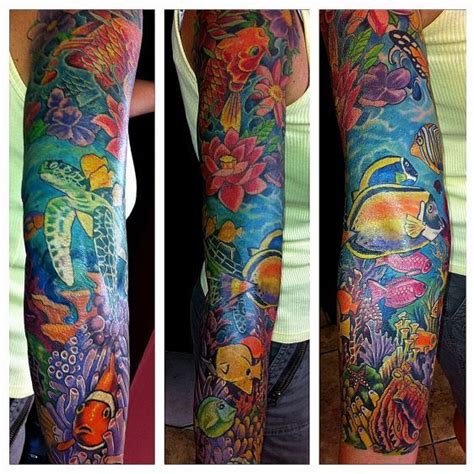 Image Result For Aquatic Style Tattoo Ocean Sleeve Tattoos Ocean