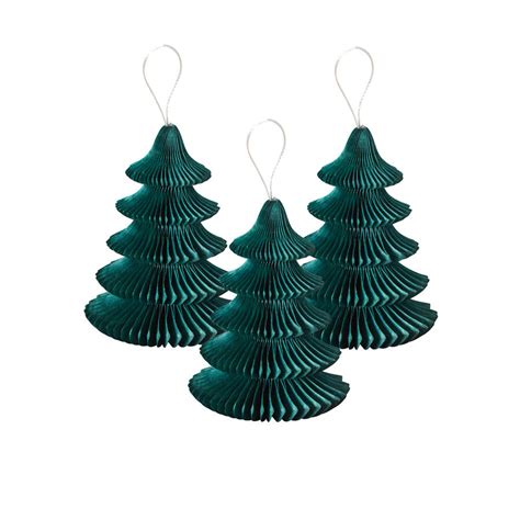 Five Mini Honeycomb Christmas Tree Decorations By Ginger