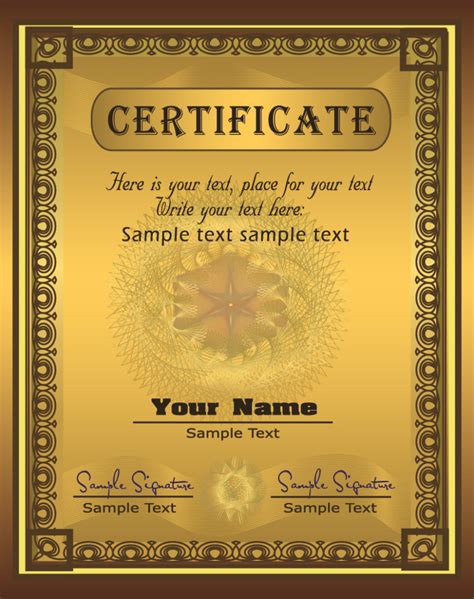 Gold Seal Certificate Border Templates Blank Certificates