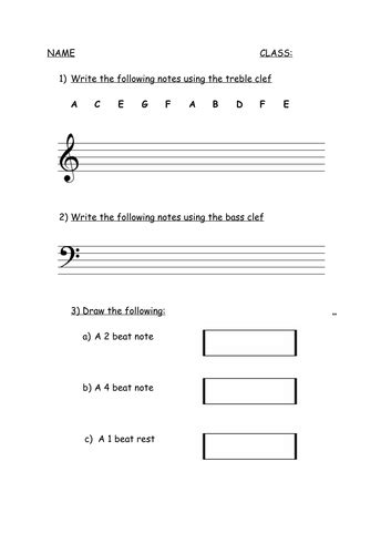 Fundamental course for complete beginners to learn how to read music. Basic Music Theory Assessment/Worksheet | Teaching Resources