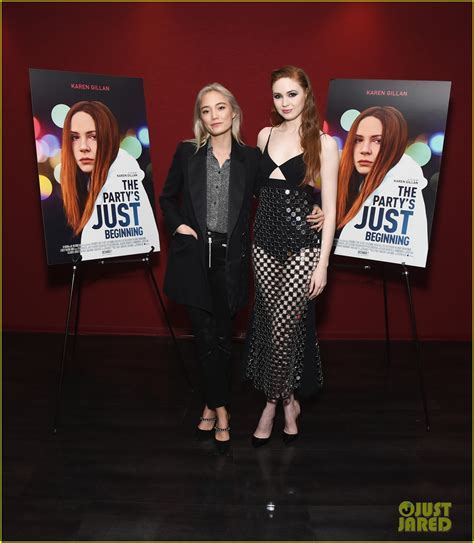 photo karen gillan gets support from avengers co star pom klementieff at partys just beginning