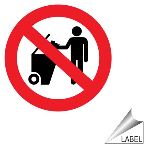 No Trash Disposal Symbol Label Label Prohib 87 Trash Dumpster