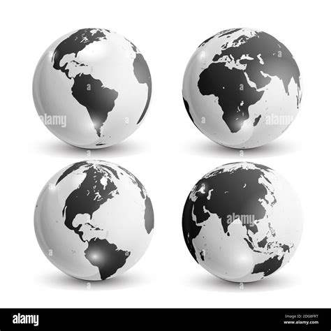 Realistic World Map In Globe Shape Of Earth Illustration Stock Photo