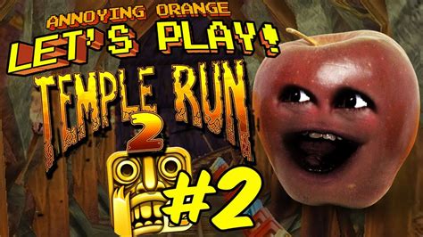 Annoying Orange Lets Play Temple Run Midget Apple Run Youtube