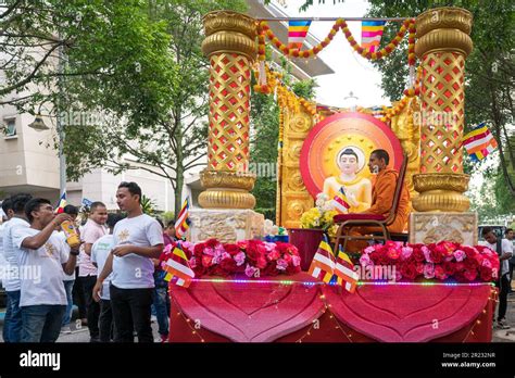Kuala Lumpur Malaysia May 4th 2023 Monk Sitting On A Parading Float About To Join The