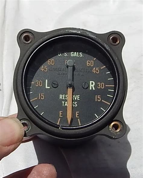 Ww2 Lockheed P 38 Lightning Fighter Reserve Tank Fuel Gauge Instrument