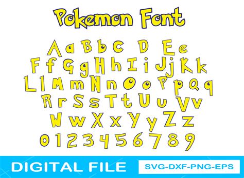 Pokemon Font Bundle Svg Pikachu Font Svg Pokemon Alphabet Etsy