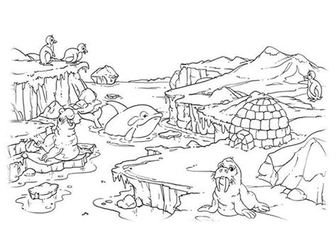 Polar Zone Antarctica Coloring Page Coloring Pages