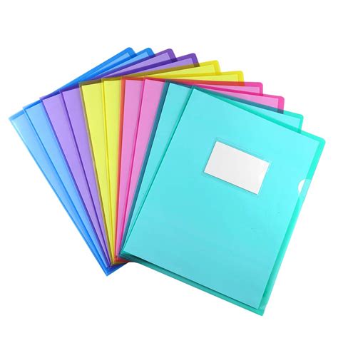 Buy Sooez 25 Pack Clear Document Folders Project Pockets Letter Size