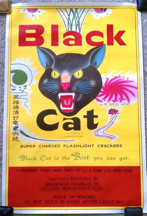 In the mood for a little red wine? Original Black Cat Firecracker Poster | Collectors Weekly
