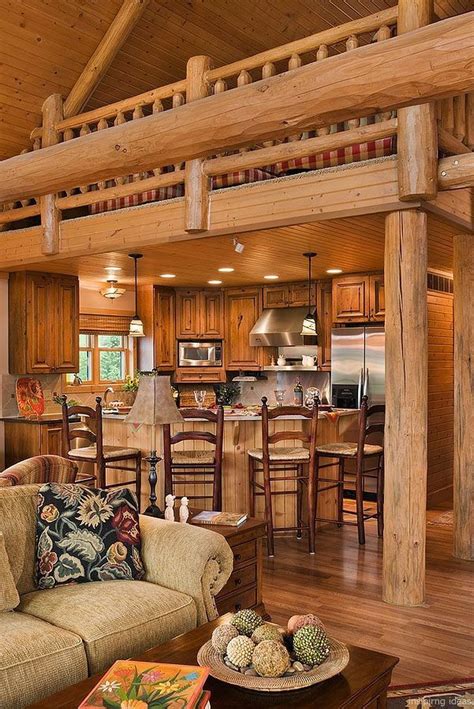 21 Beautiful Rustic Log Cabin Homes Design Ideas Log Home Interiors