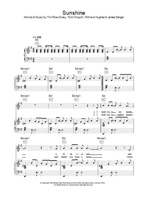 Download Keane Sunshine Sheet Music And Pdf Chords 2 Page Flute Solo