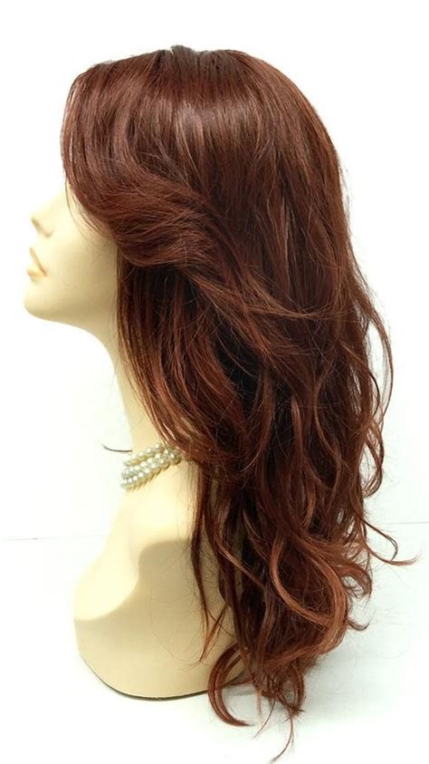 Long 18 Inch Mixed Dark And Light Auburn Wig With Premium Heat Etsy