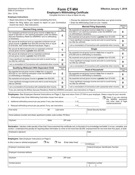 Form Ct W4 Fill Out Sign Online And Download Printable Pdf