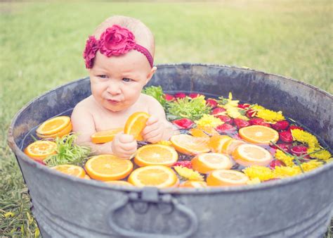 Although there's nothing wrong with that, now there are so. Baby Fruit Bath Photos - Look Who is 8 Months Old ...