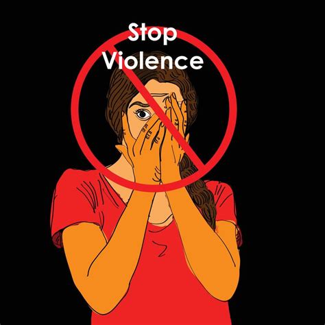 Stop Violence Against Women Banner Concept Of Domestic Abuse And