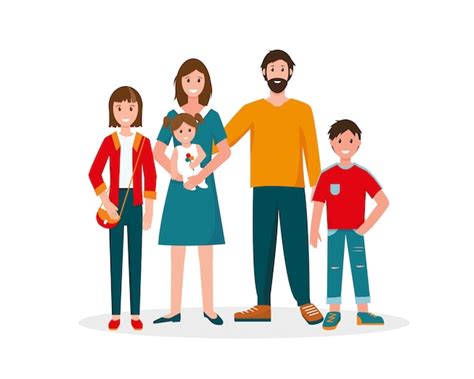 Familia Padres Y Niños Dibujos Animados Vector Gratis