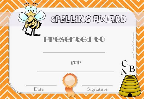 Spelling Bee Certificates Bee Certificate Spelling Bee Words