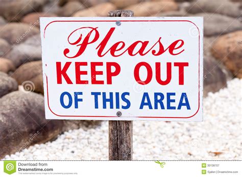 Sign Stating Please Keep Out Of This Area Royalty Free Stock