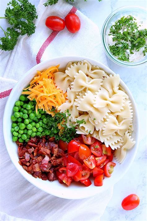 Maybe you would like to learn more about one of these? Bacon Ranch Pasta Salad Recipe - bow tie pasta, bacon ...